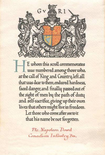 Letter from King Geoge V