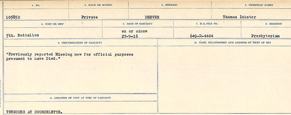 Circumstances of death registers