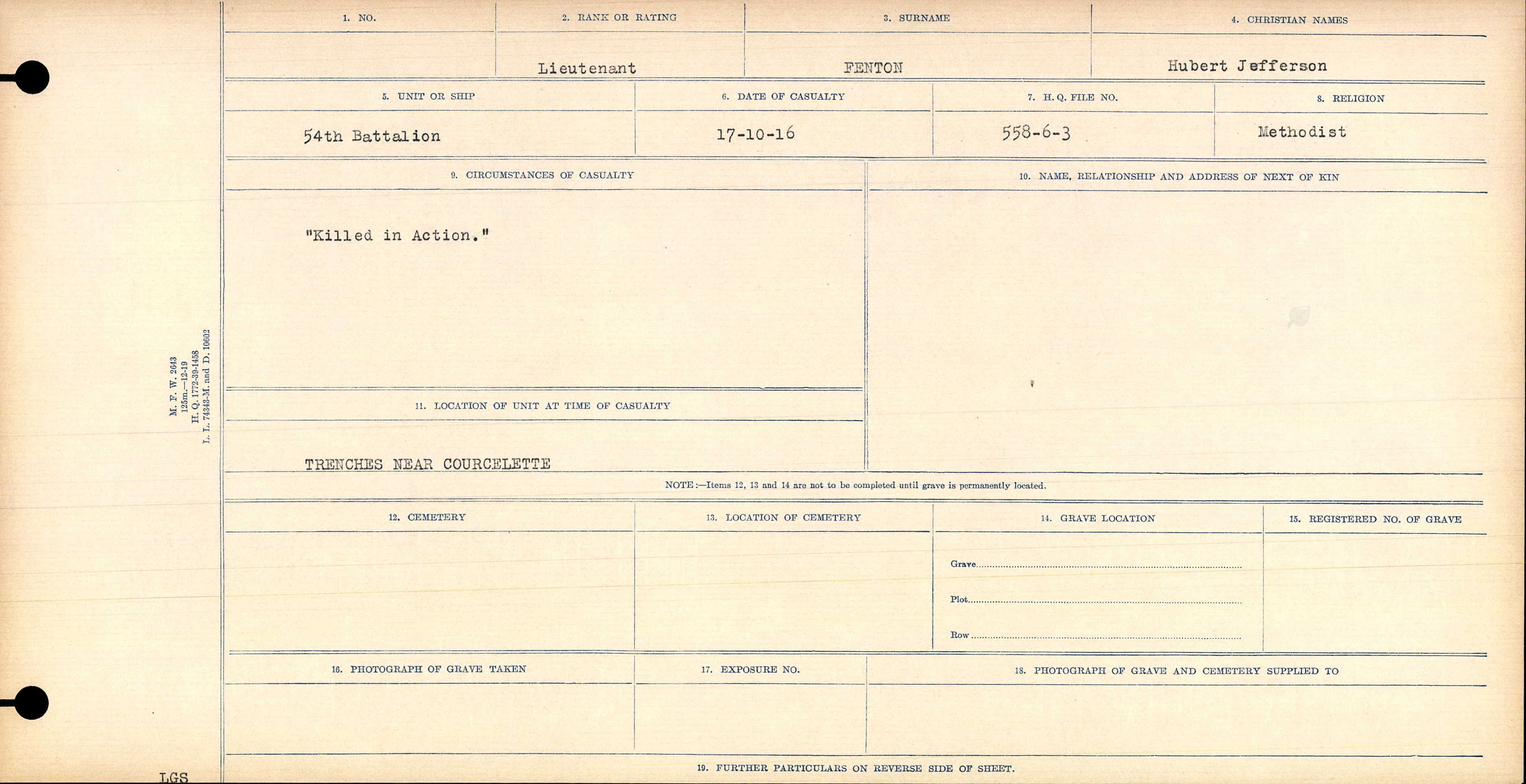 Circumstances of death registers