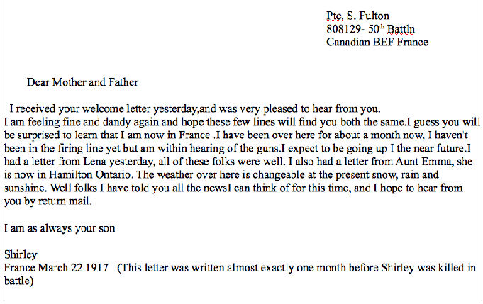 Text of letter