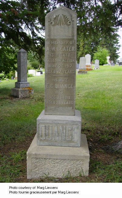 Memorial in Calgary Union Cemetery
