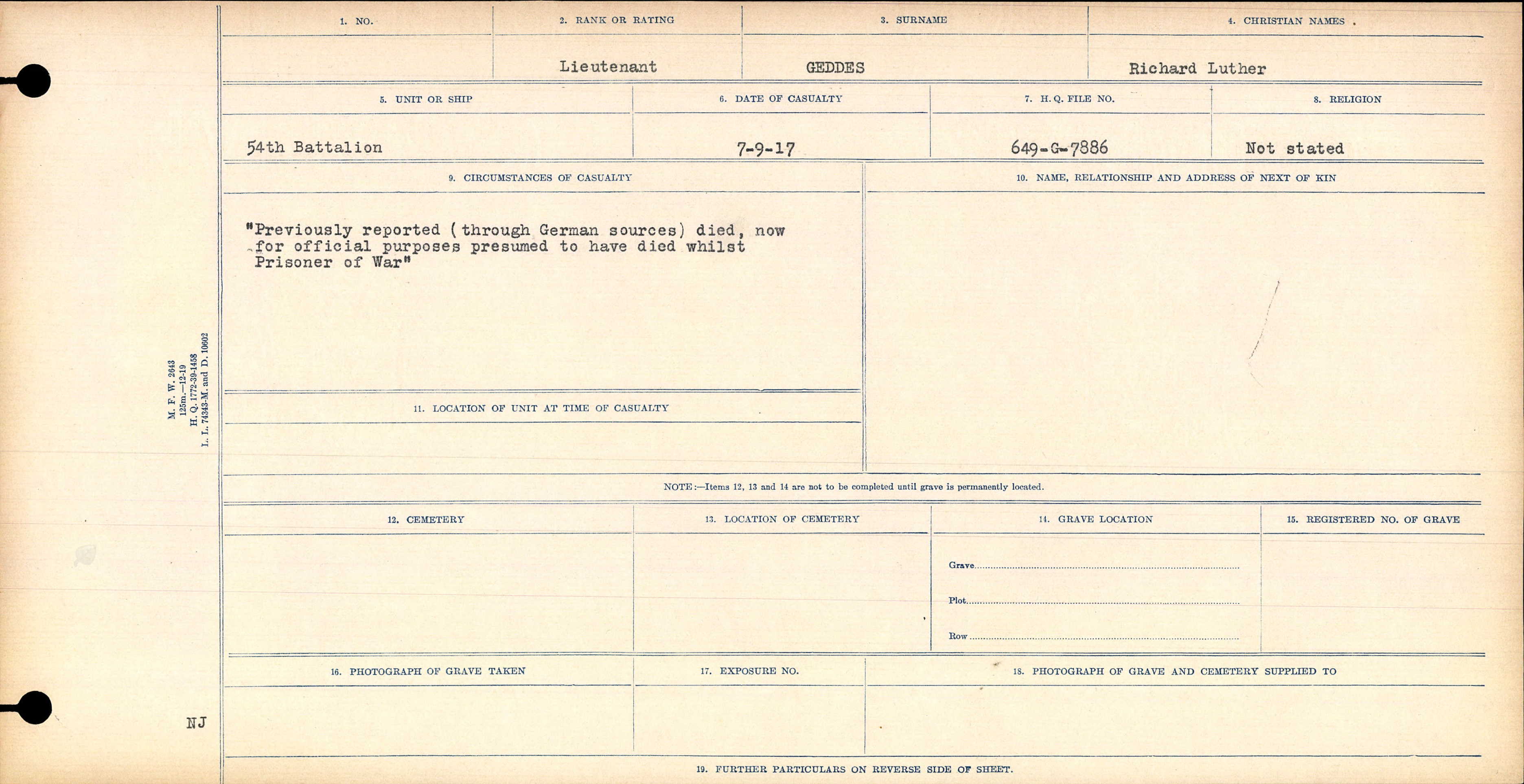 Circumstances of Death Registers
