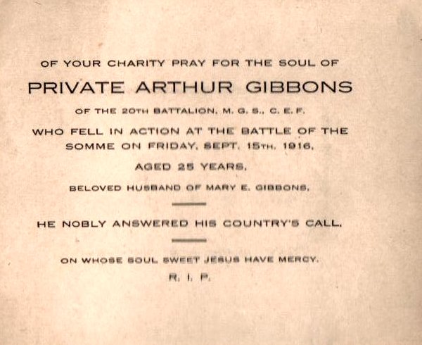 Mass Card Inscription