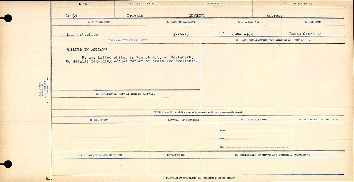 Circumstances of Death Registers