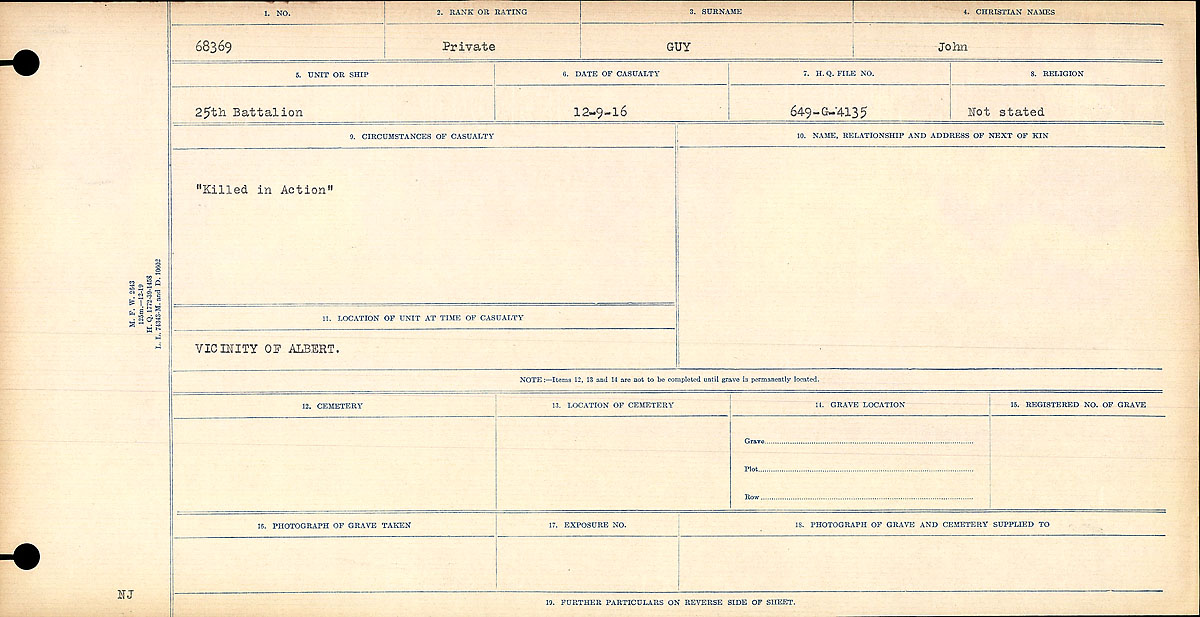 Circumstances of death registers