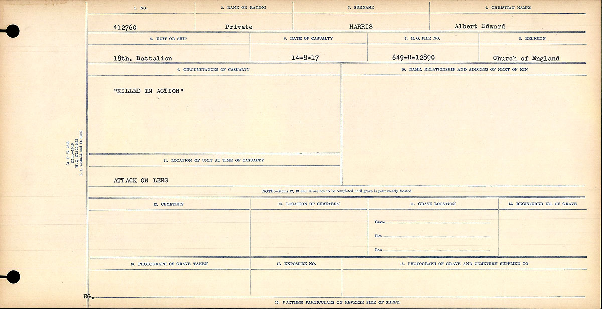 Circumstances of death registers