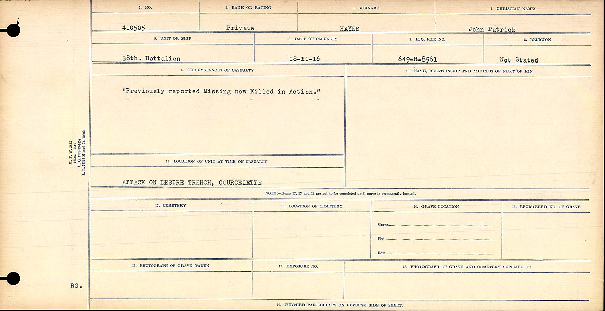 Circumstances of death registers