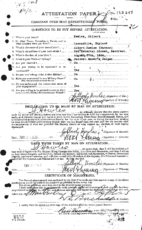 Attestation Paper (page 1)