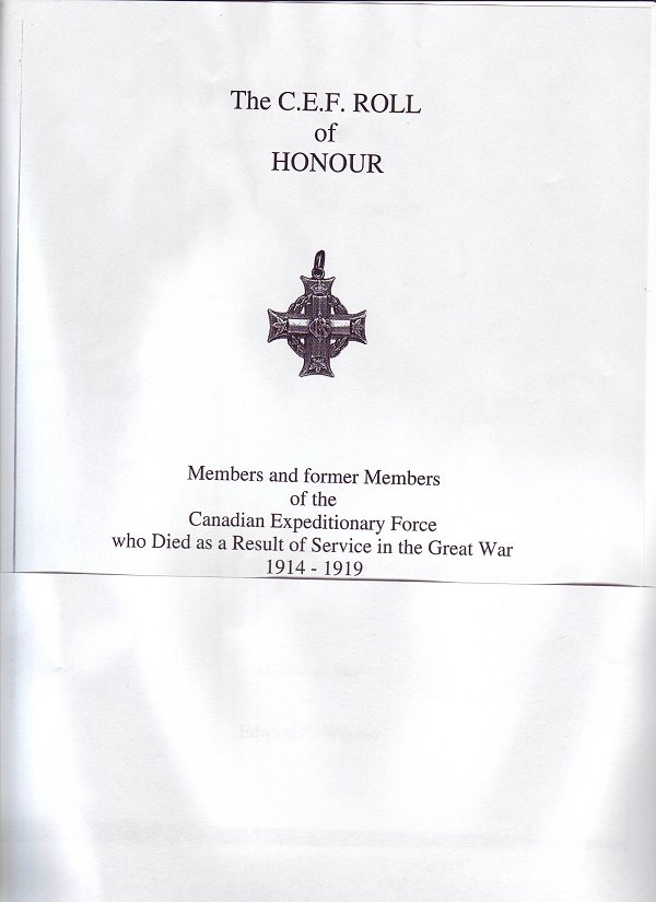 CEF Roll of Honour (Cover Page)