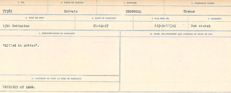 Circumstances of death registers