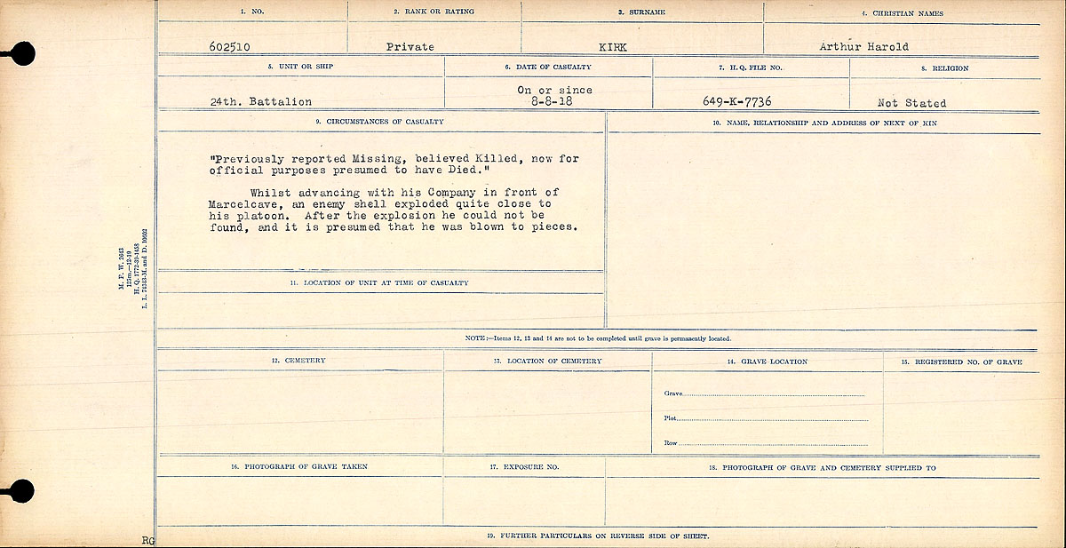 Circumstances of death registers