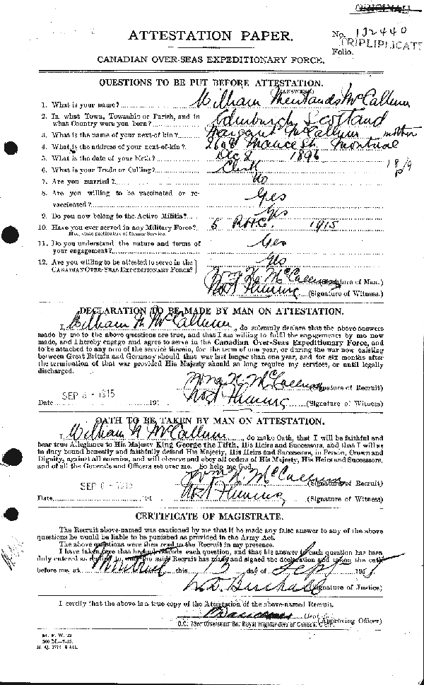 Attestation Paper (page 1)