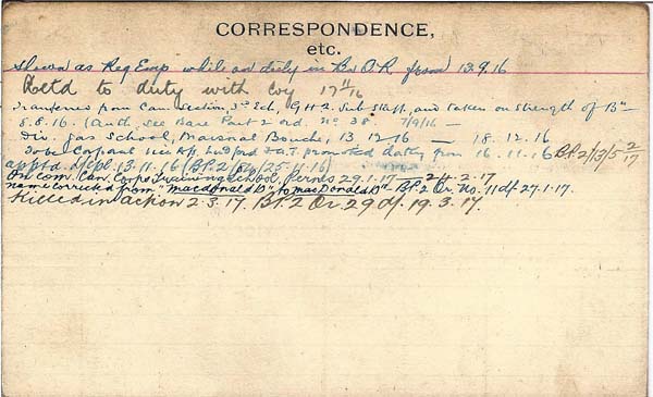 Record of Service(back)