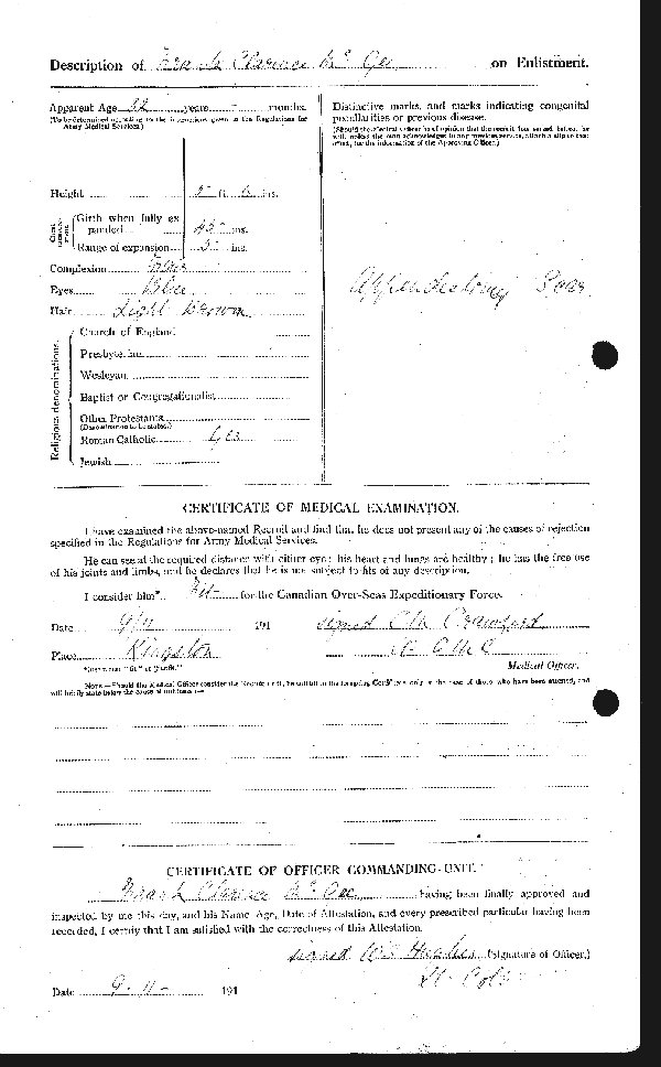 Attestation Papers (Reverse)