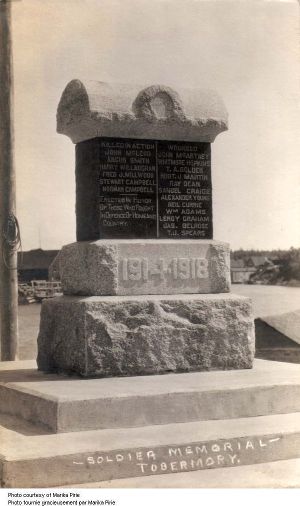 Tobermory Ontario War Memorial (Bruce County)