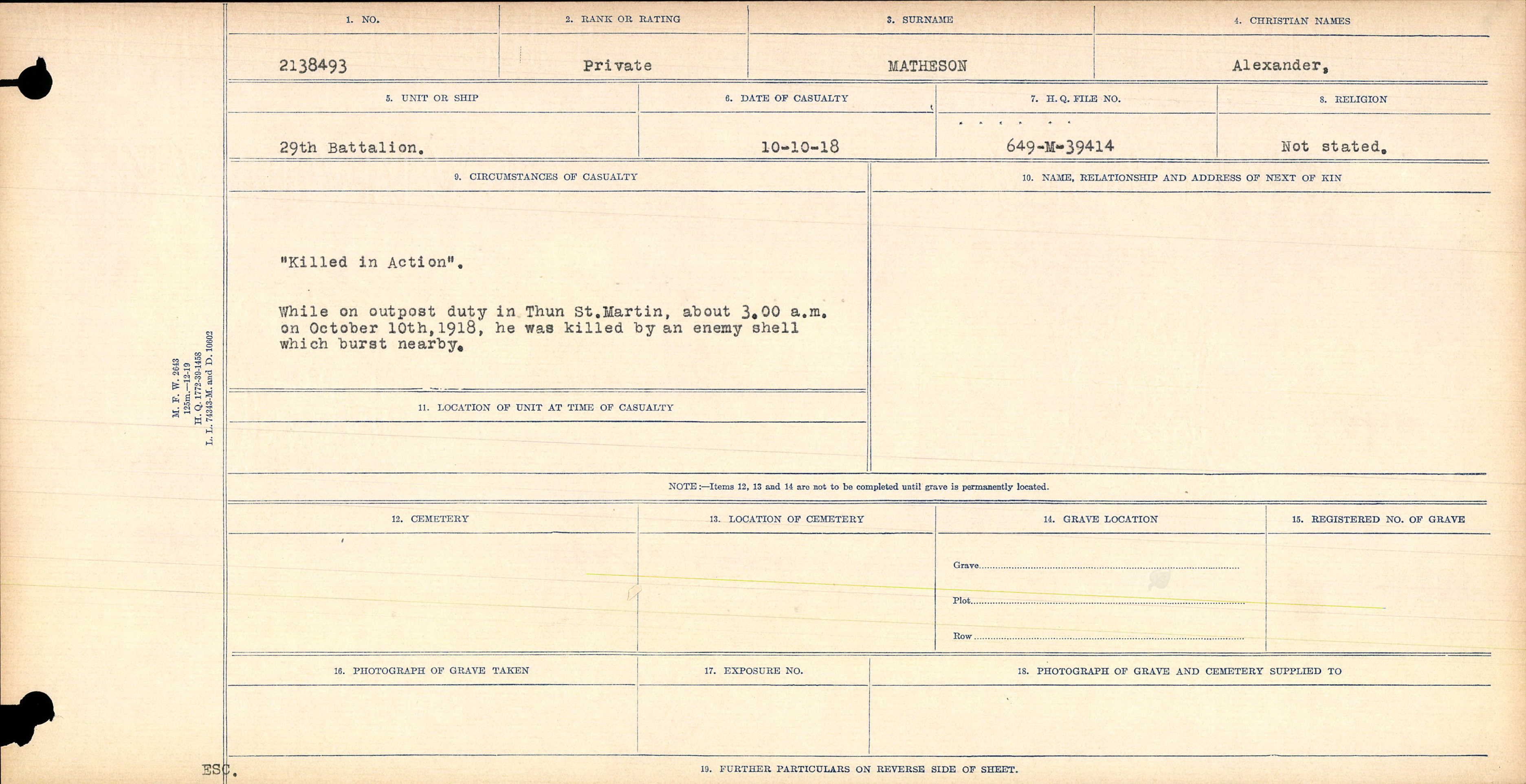 Circumstances of death