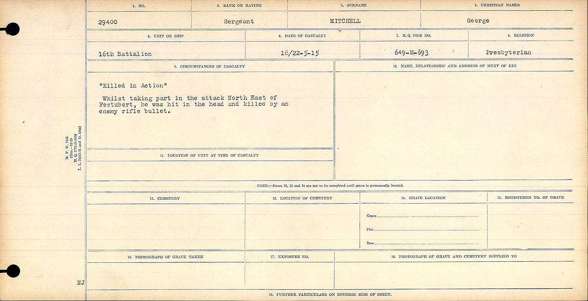 Circumstances of death registers