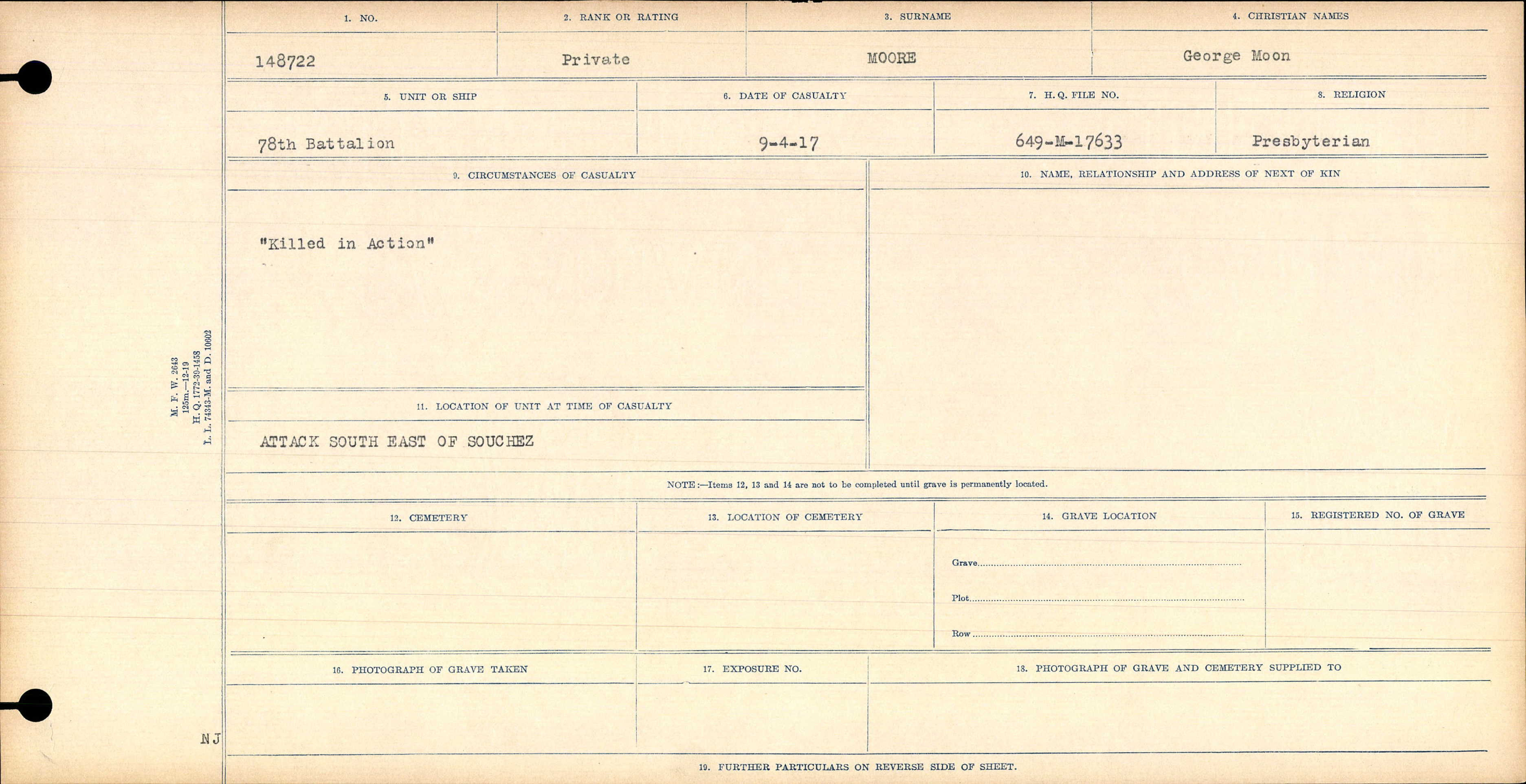 Circumstances of death registers