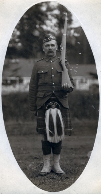 A photo of John Morris after joining the Seaforth Highlanders 72nd Battalion.
