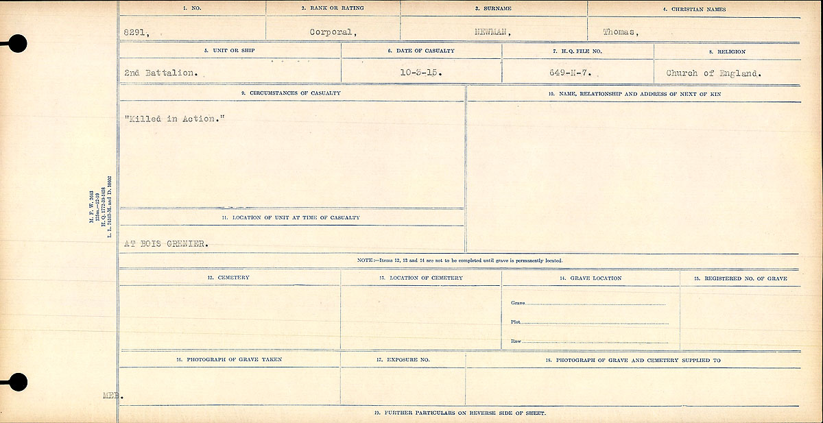 Circumstances of death registers