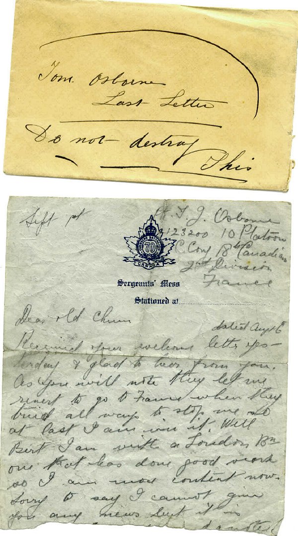 Letter from Thomas Osborne