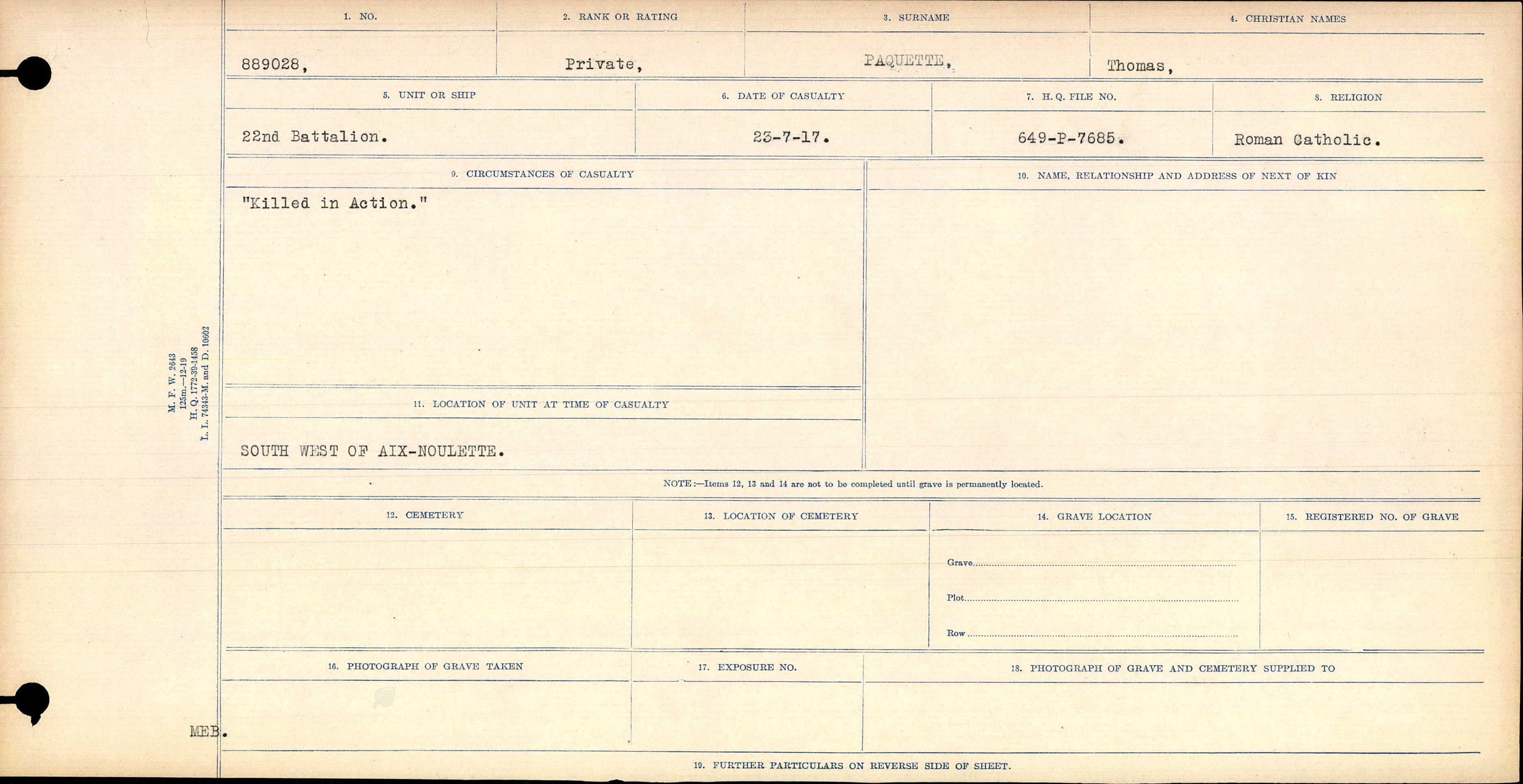 Circumstances of death