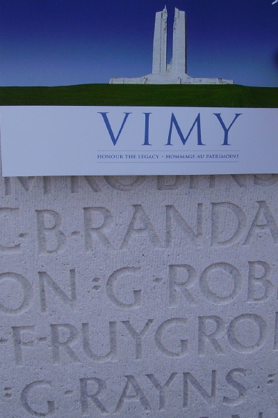 Inscription on Vimy Memorial