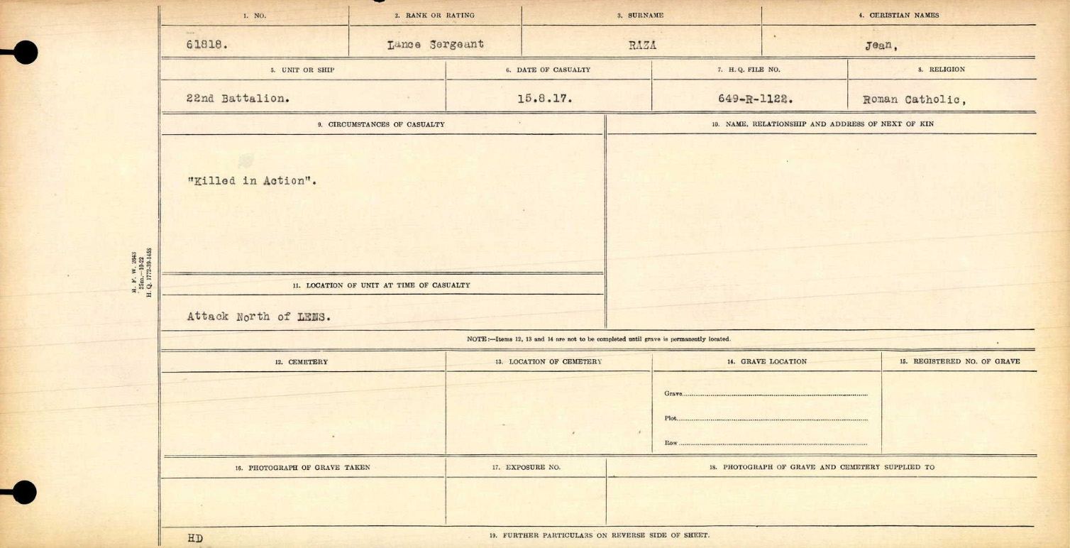 Circumstances of death registers