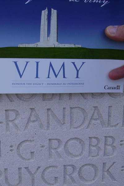 Inscription on Vimy Memorial
