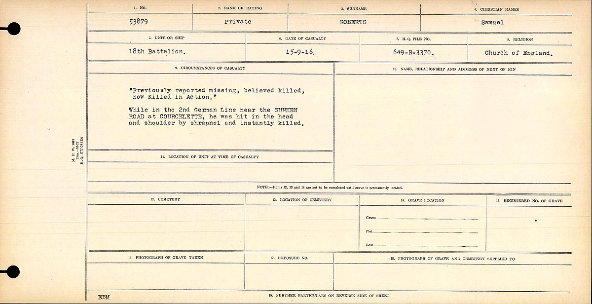 Circumstances of Death Registers