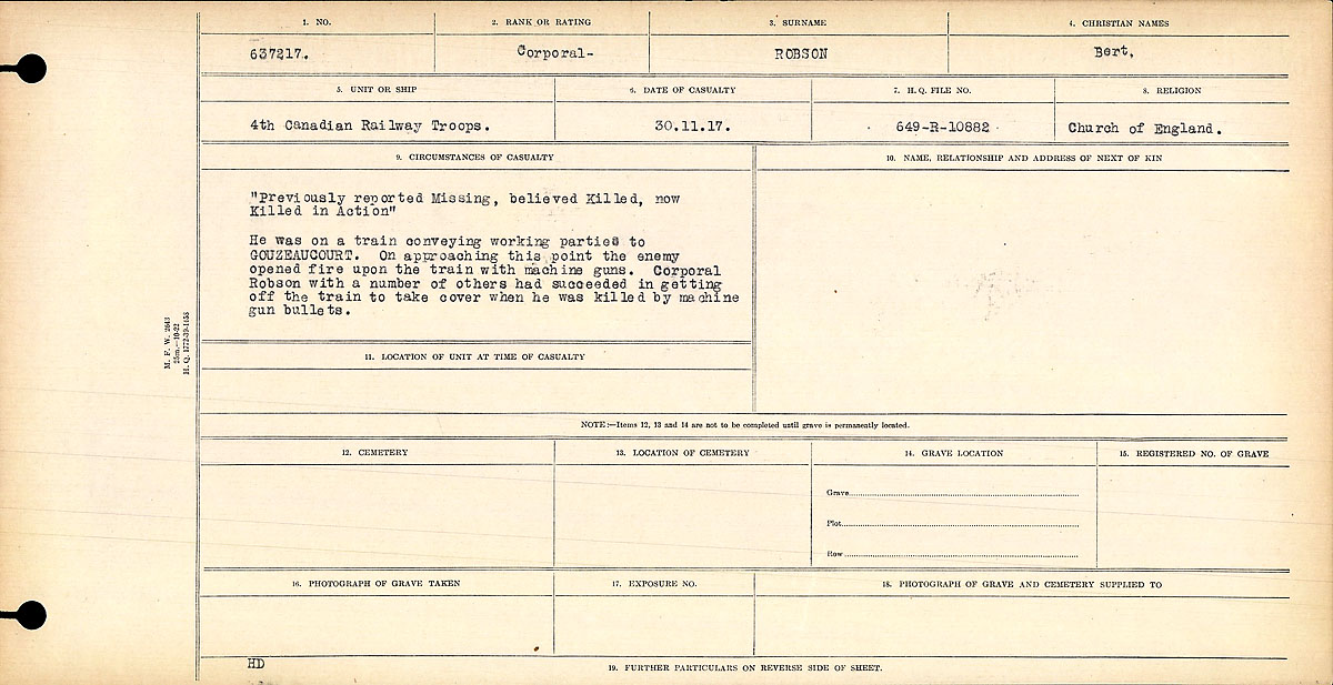 Circumstances of death registers