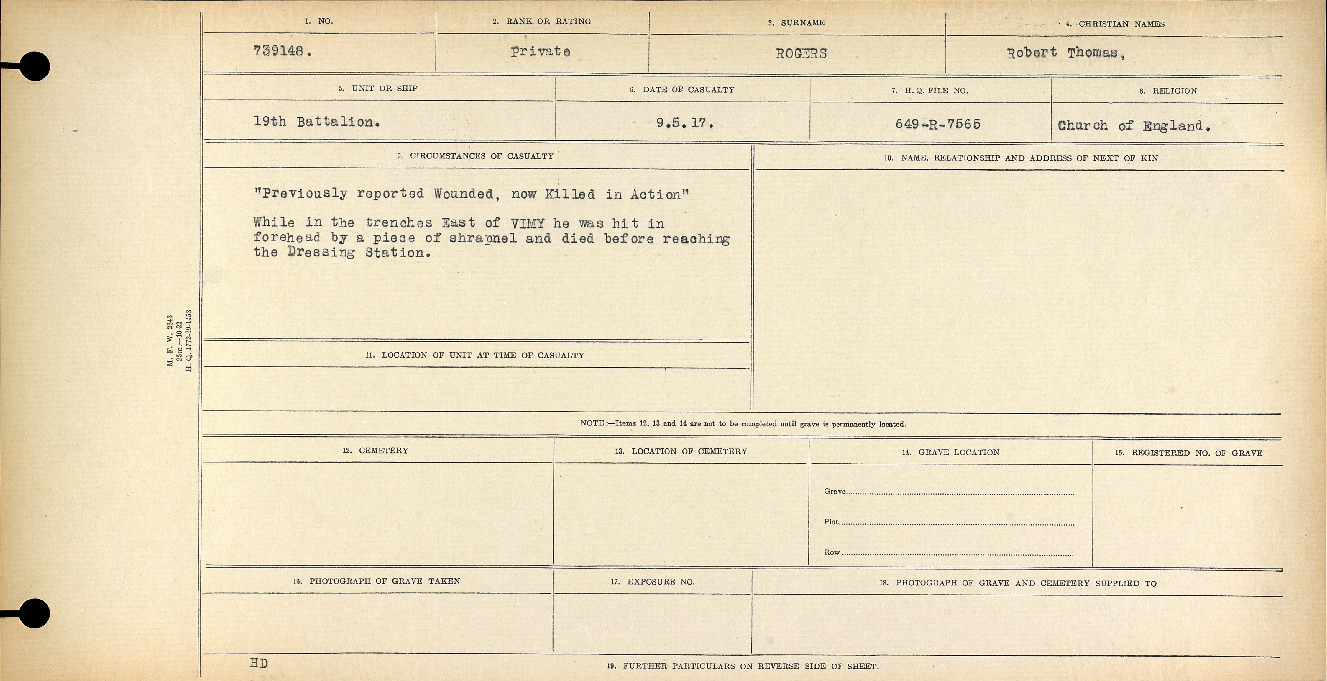 Circumstances of death registers