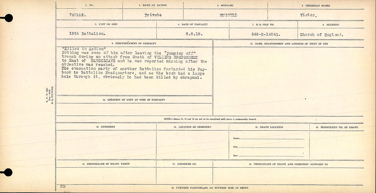 Circumstances of death registers