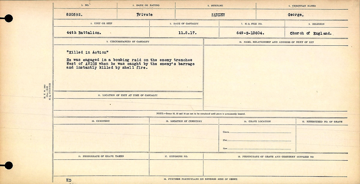 Circumstances of death registers