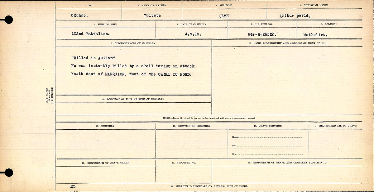 Circumstances of death registers