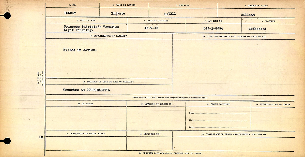Circumstances of death registers