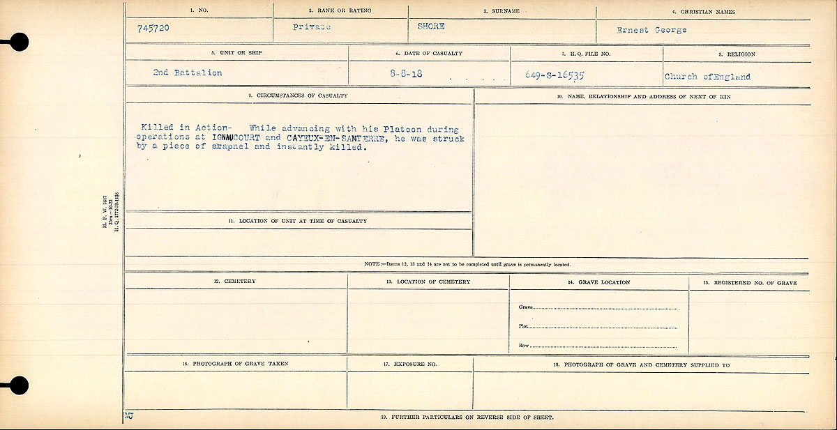 Circumstances of death registers