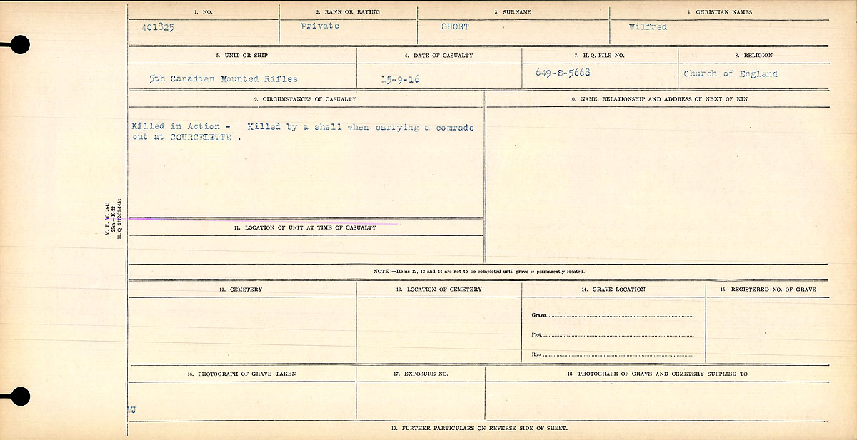 Circumstances of death registers