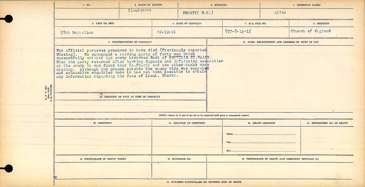 Circumstances of death registers