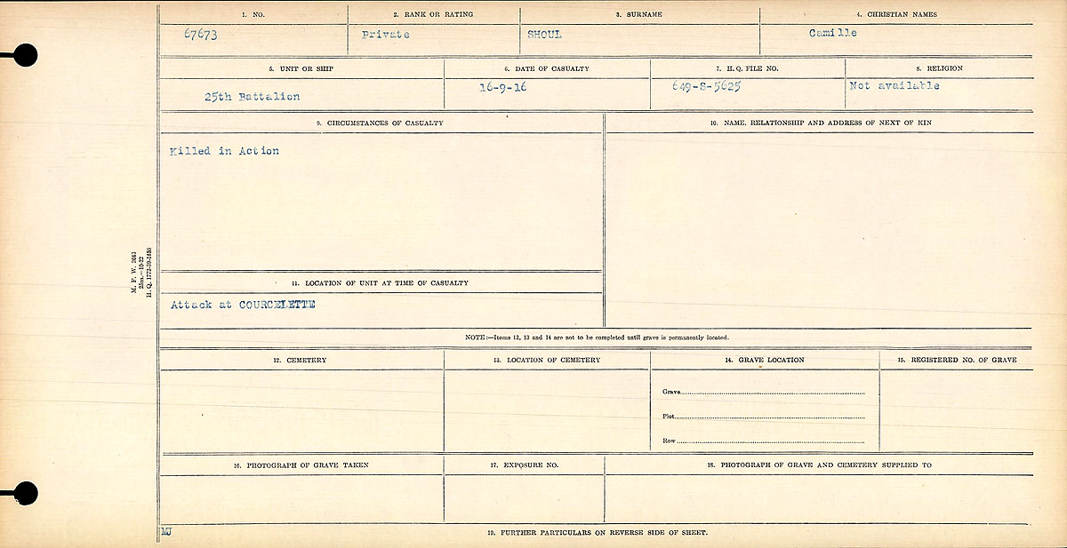 Circumstances of death registers