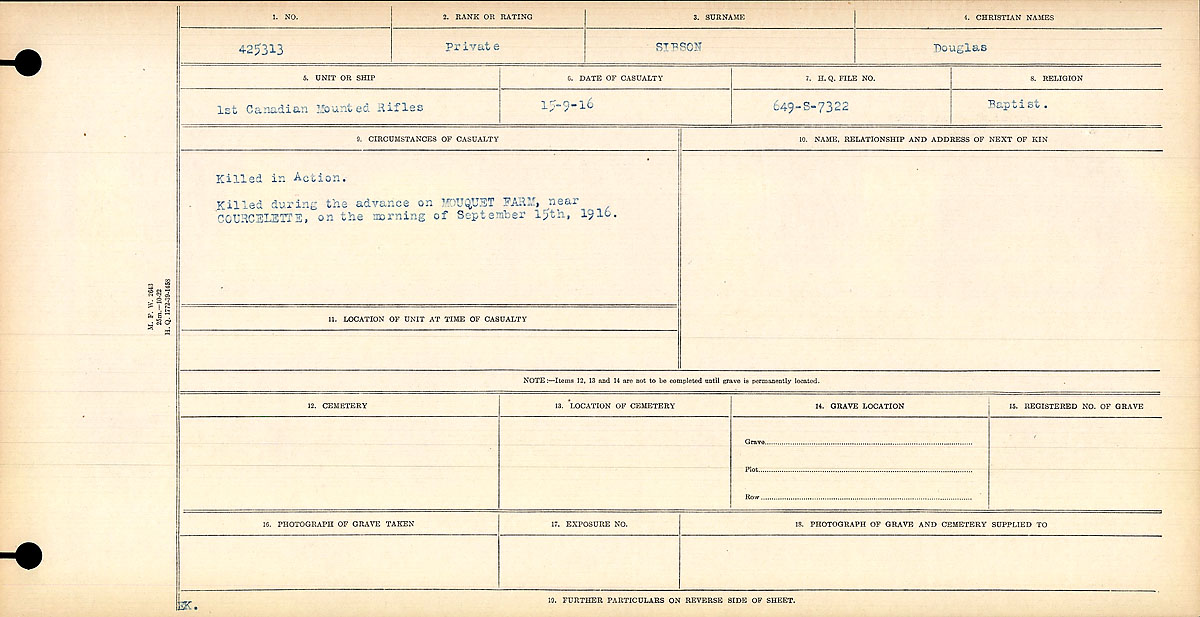 Circumstances of death registers