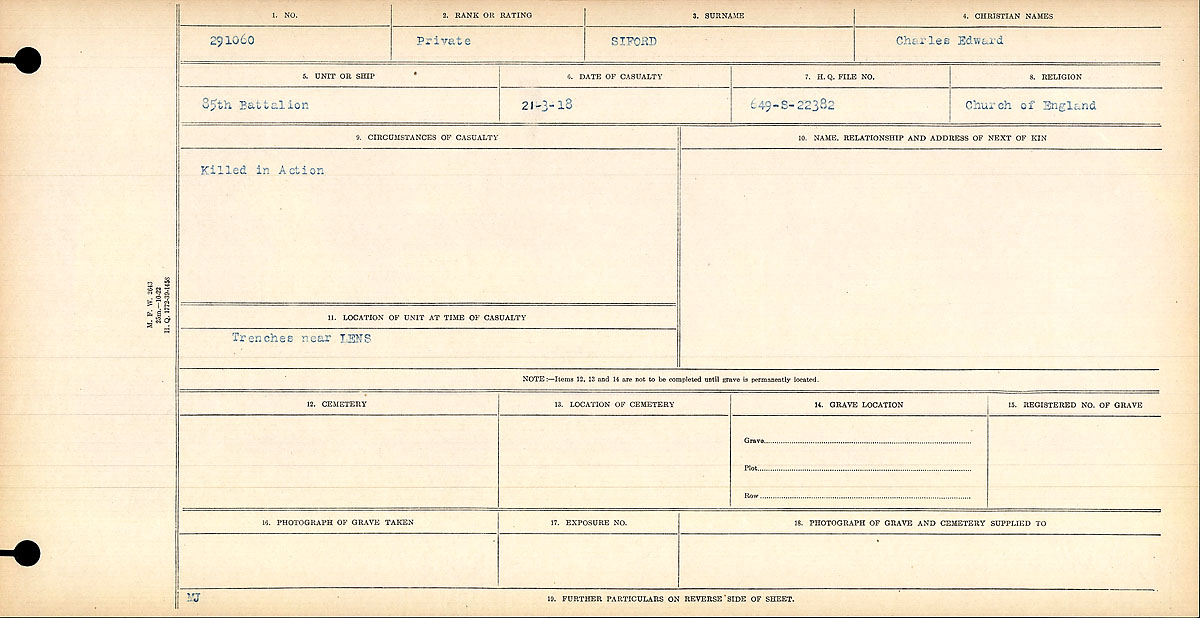 Circumstances of death registers