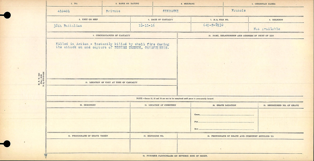 Circumstances of death registers
