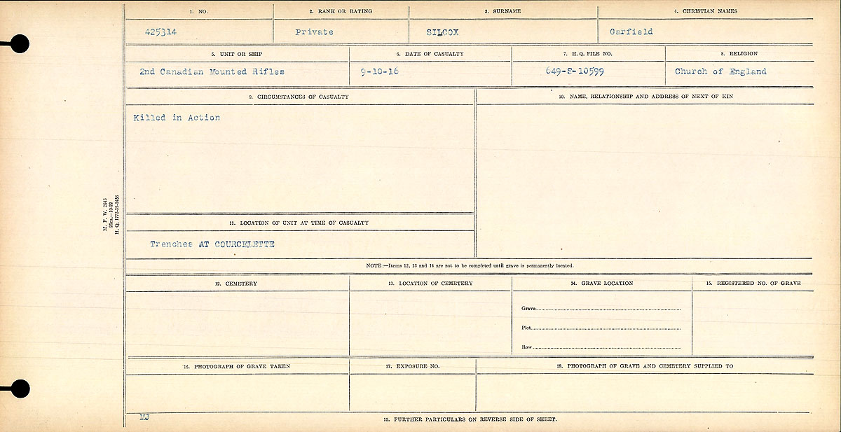Circumstances of death registers
