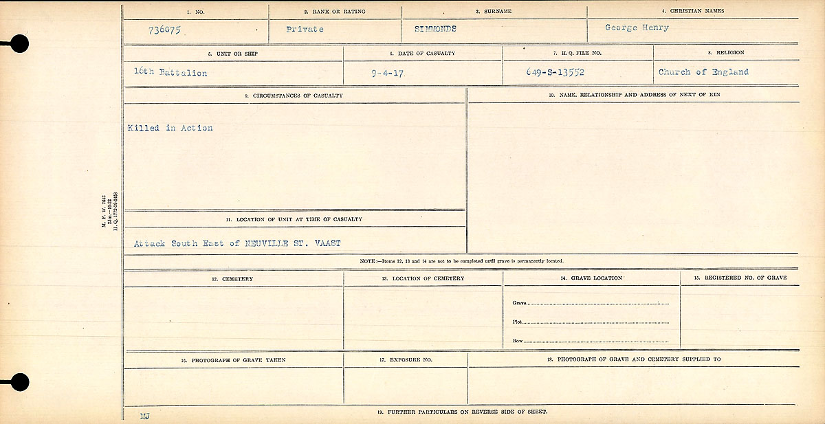 Circumstances of death registers