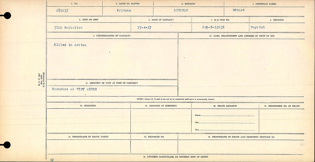 Circumstances of death registers