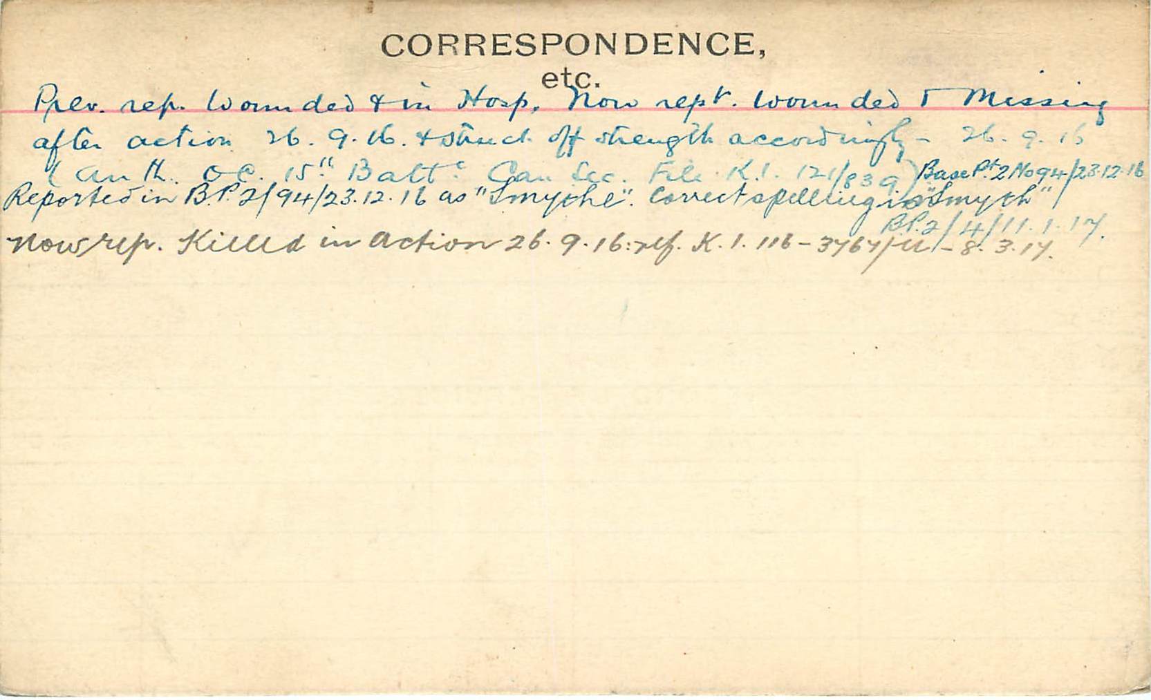 Record of Service(back)