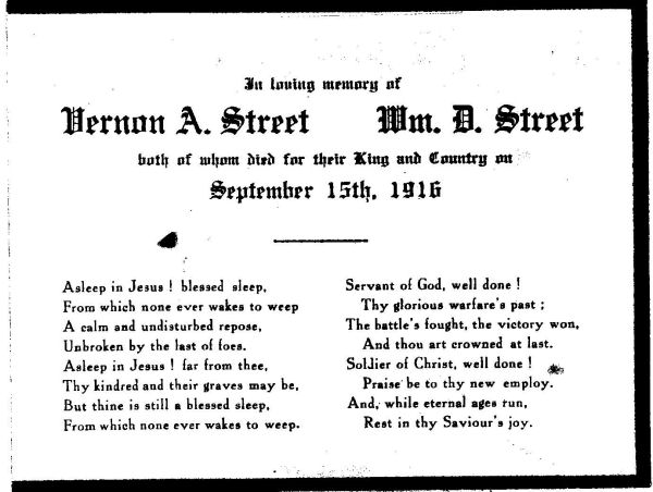 Family memorial card