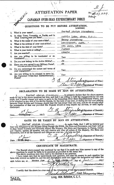 Attestation Paper - Front