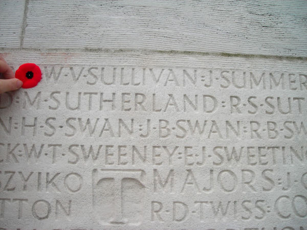 Inscription on the Vimy Memorial